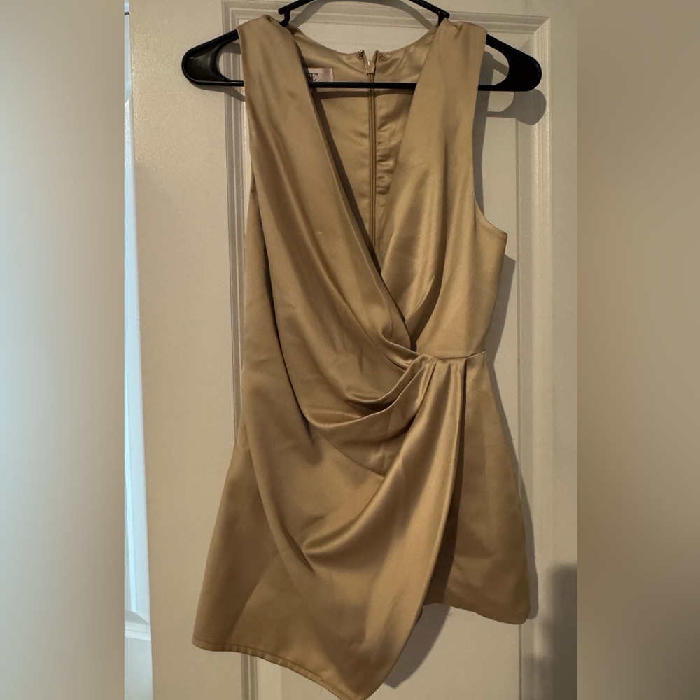House of CB Elegant Gold Draped Romper
